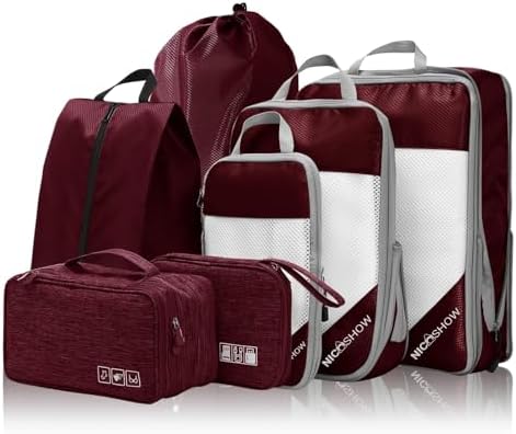 NICOSHOW 7 Set Compression Packing Cubes by NICOSHOW
