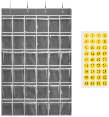 SAVERHO 36 Clear Pockets Classroom Pocket Chart by SAVERHO