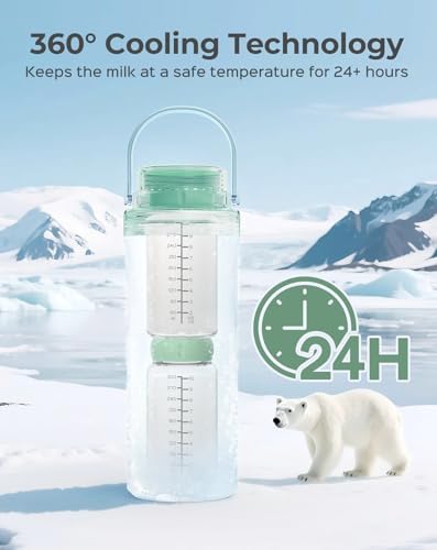 Xaproo 22oz Breast Milk Cooler Bottle, 24H Ice-Free Cooling - Image 3