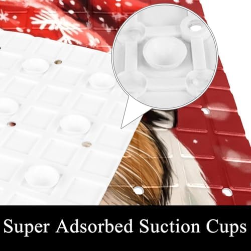 Shower Mat Non Slip 26.8 x 15.1 Inches, Guinea Pigs Xmas Bathtub Mat Shower - Image 3