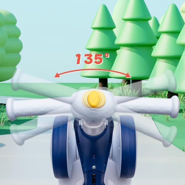 6V Electric Baby Balance Bike with Bubble Machine,4 in 1 Toddler Balance Bike w/Remote Control for 1 Year Old Boys Girls Kids Bubble Bike Ride on Toys w/Powered Motor,Music,LED Lights (Blue)