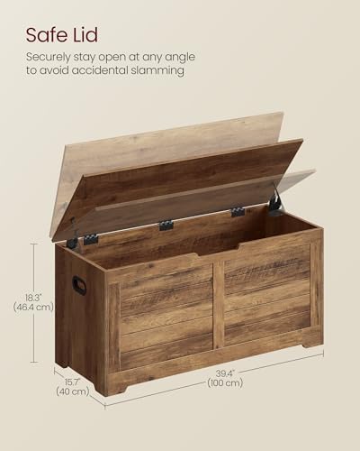 VASAGLE Storage Chest, 39.4 Inches Width Bench - Image 3