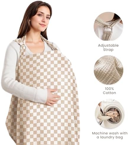 Konssy Muslin Nursing Cover Up for Breastfeeding - Image 2