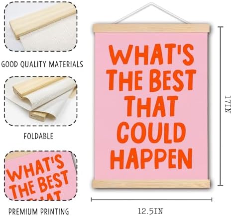 DNEULYR What's the Best That Could Happen Pink Preppy Wall Art Poster Framed - Image 6