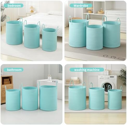 Laundry Basket Hamper Tall Rope Storage Woven - Image 3