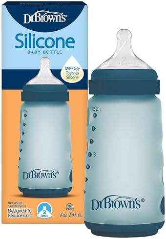 Dr. Brown's Silicone Baby Bottle, 9 oz, Level 2 Nipple by DrBrowns