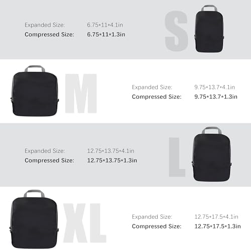 PANDA JOYS 4 Set Compression Packing Cubes Travel - Image 5
