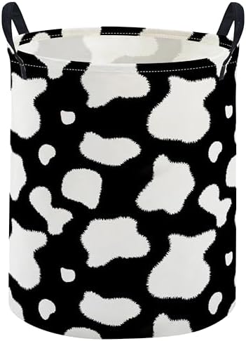 ESSME Kids Laundry Basket, Cow Hamper Collapsible Canvas Waterproof Storage Bin by ESSME
