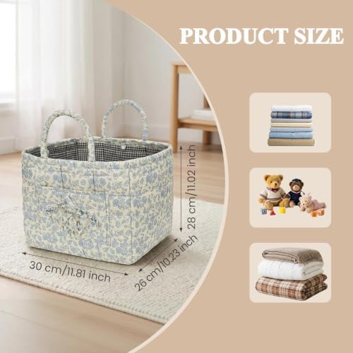 Floral Fabric Storage Basket Car Interior Storage Basket Underwear Sundries - Image 6