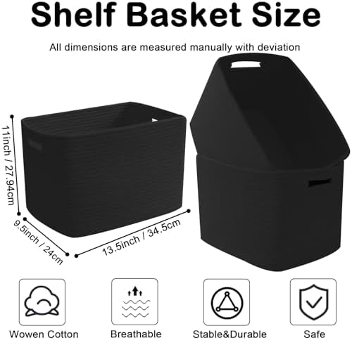 3 Pack Woven Baskets, Storage Baskets - Image 2