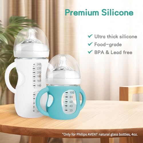 Silicone Sleeves for Avent Natural Glass Baby Bottles, BPA Free, Anti Breakage - Image 6