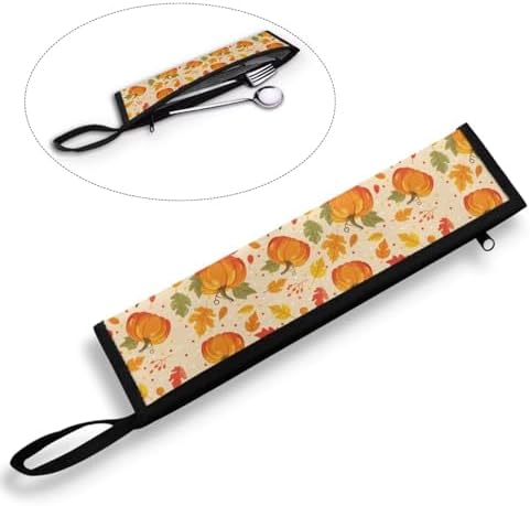 Pumpkin Print Portable Travel Tableware Box Flatware Storage Box Case Trendy - Image 7