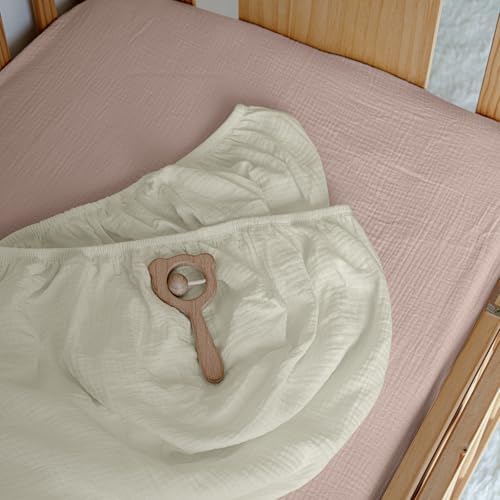 Muslin Pack N Play Sheets Fitted 2 Pack, Mini Crib Mattress Sheets Stretchy - Image 5