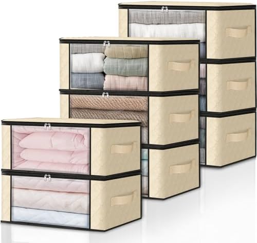 HomeHacks 8-Pack Clothes Organizer Storage Bags, 35L Storage Bins by HomeHacks