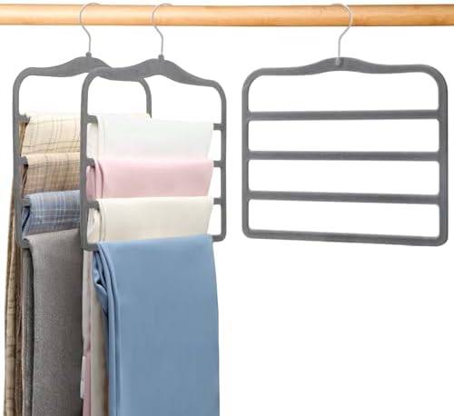 Closet Organizers and Storage, Pants Hangers Space Saving Velvet Hanger - Image 7