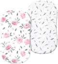 PHF 100% Cotton Bassinet Sheets 2 Pack, Soft Breathable Comfortable Cradle by PHF