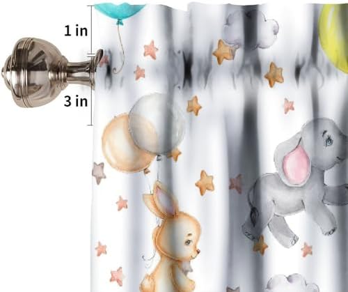 Animal Valance Curtain for Kids Cartoon Watercolour Green Forest Cute Bear Deer - Image 6