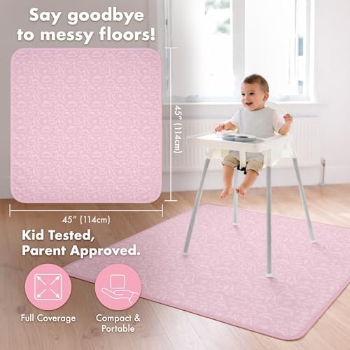 BapronBaby Dino Friends Blush Waterproof Splash Mat Catch All Floor Cover - Image 4