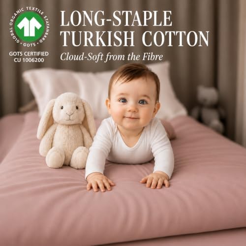 2 x GOTS 100% Organic Cotton Bedside Bassinet Sheets 33x20 and 35x19 Compatible - Image 2