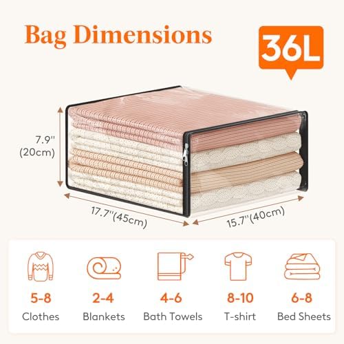 Lifewit 36L Clear Sheet Storage Bags - Image 2