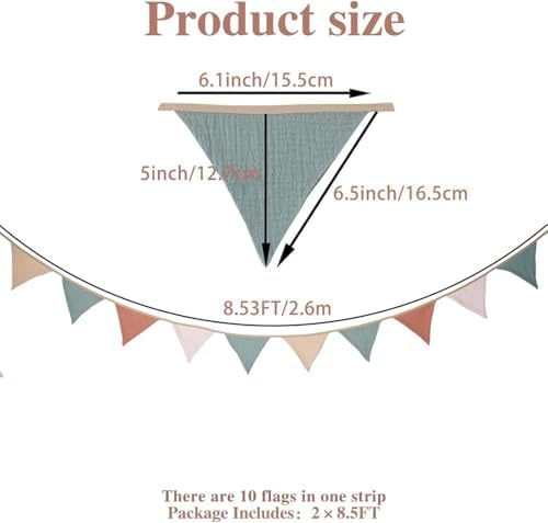 8.5 ft Pennant Banner Flags, Toddler Boy and Girl Room Decor Pennant, Nursery - Image 3
