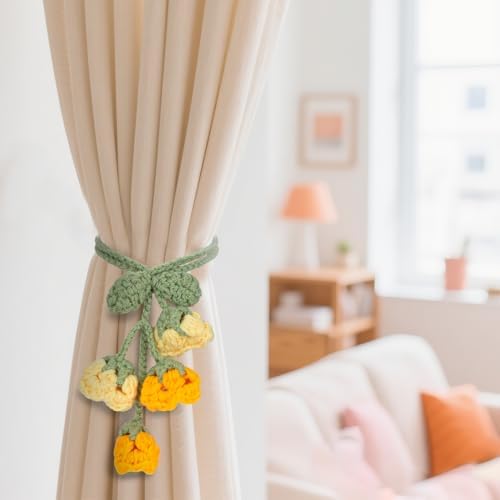 Flower Curtain Tiebacks, Cute Curtain Holdbacks - Image 6