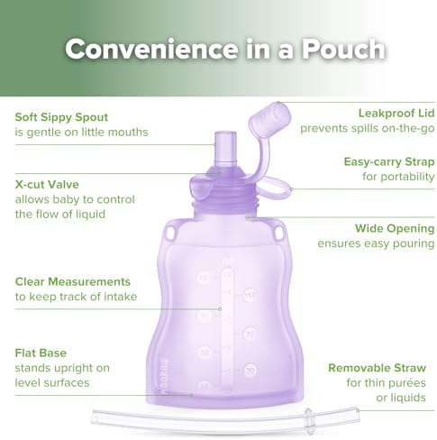 haakaa Refillable Silicone Baby Food Pouch - Image 4