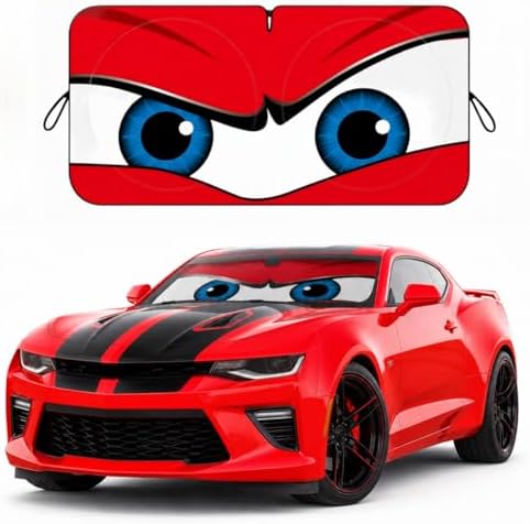 Car Windshield Sun Shade, Universal Fit Compact Sedan SUV, Angry Red by eygeufg