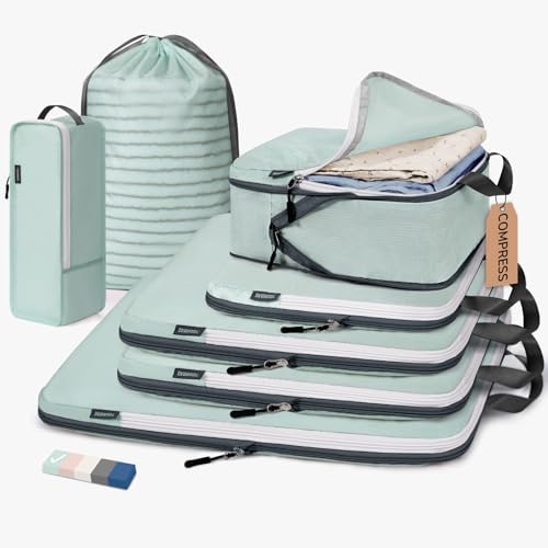 CherryNow 7 Set Compression Travel Packing Cubes by CherryNow