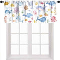 Kids Cartoon Window Valance, Cute Ocean Fish Shark Underwater Tropical Fish by Unknown