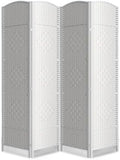 4 Panel Folding Room Divider, Woven Privacy Screen by cocosica