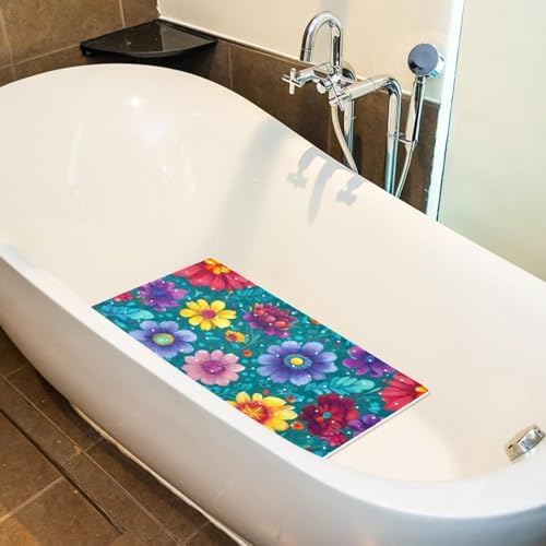 Bath Tub Shower Mat, Washable Bathtub Floor Mats, Suction Cups and Drain Holes - Image 5