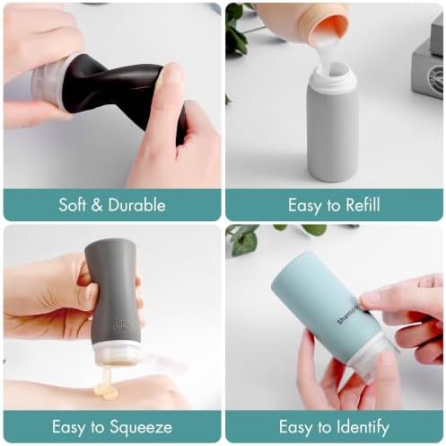Muslish 6 Pack Travel Bottles for Toiletries - Image 3