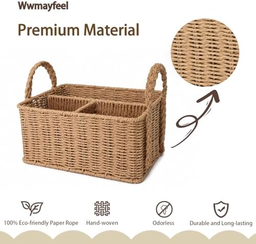Diaper Caddy Organizer, Paper Rope Storage Baskets Nursery Bin - Image 2