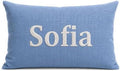 Custom Embroidered Name Pillow，Personalized Decorative Lumbar Throw by JAXVVIQEN