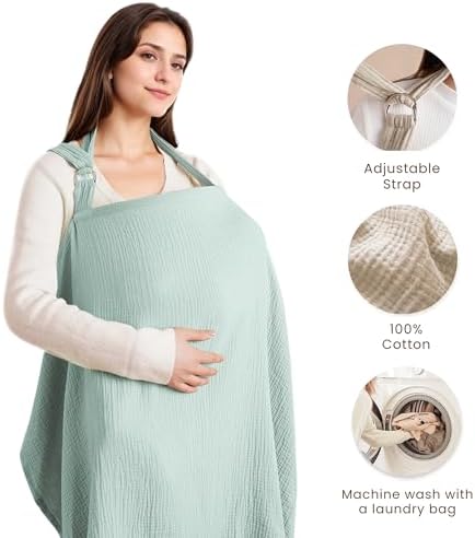 Konssy Muslin Nursing Cover Up for Breastfeeding - Image 2