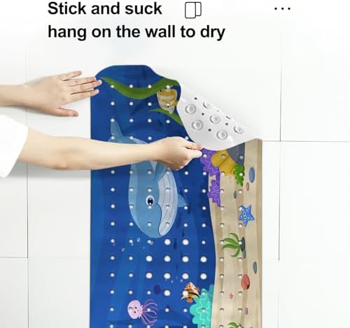 LNOND Bath Mat for Tub for Kids, Ocean Whale Bathtub Mat, Kids Bath Mats for - Image 4