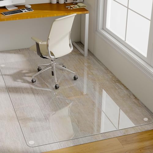 GLSLAND 54"x32" Tempered Glass Chair Mat， Office Chair Mat - Image 3