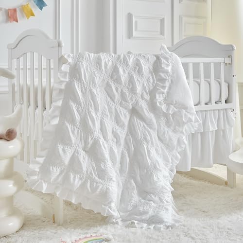 Ruffled Mini Crib Bedding Set Baby Boho Quilted Comforter - Image 6