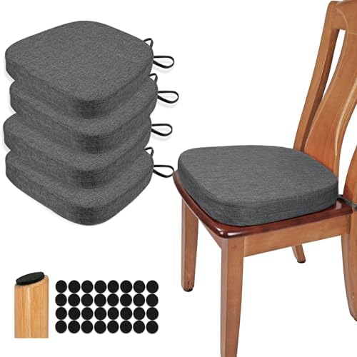 BUYUE Thickened 2.5" Dining Chair Cushions Set of 4, U-Shape High Density Foam by BUYUE