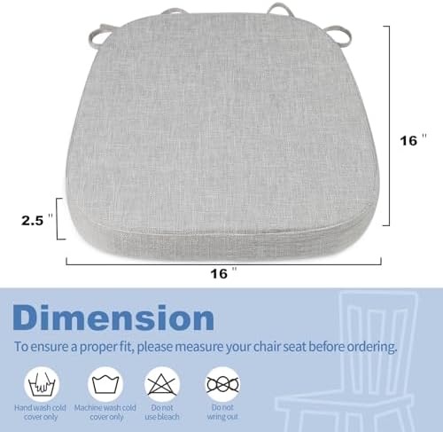 BUYUE Thickened 2.5" Dining Chair Cushions Set of 4, U-Shape High Density Foam - Image 3