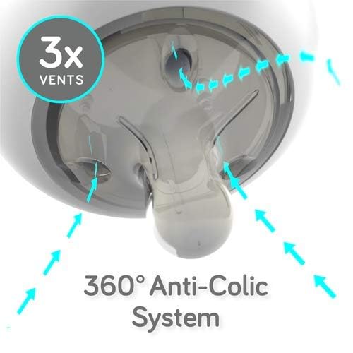 Nanobebe Flexy Silicone Baby Bottle, Anti-Colic, Natural Feel, Non-Collapsing Nipple, Non-Tip Stable Base, Easy to Clean 2-Pack, Grey, 9oz