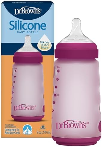 Dr. Brown's Silicone Baby Bottle, 9 oz, Level 2 Nipple by DrBrowns