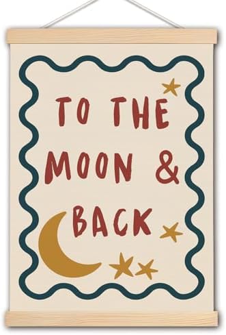 DNEULYR Moon and Stars Nursery Wall Art Poster, Kids Playroom Wall Decor by Unknown