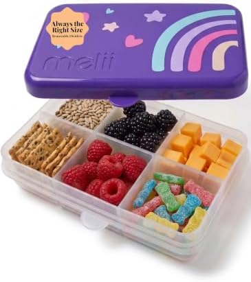 melii Snackle Box | 6-Compartment Divided Snack Container, BPA-Free Food Storage by melii