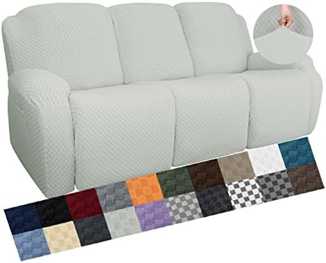 YEMYHOM 8 Pieces Stretch Recliner Sofa Cover Latest Jacquard Reclining Couch by YEMYHOM