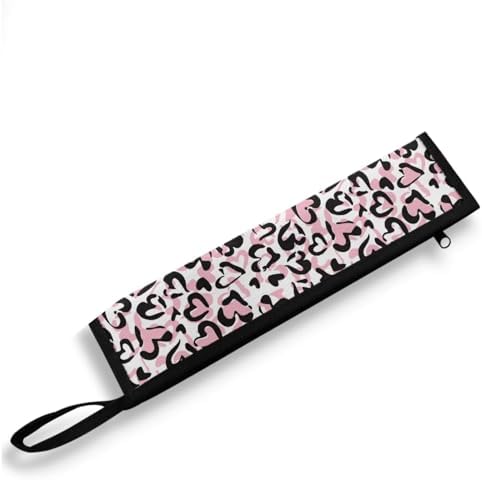 Heart Leopard Print Reusable Travel Tableware Carrying Bag Storage Case Cutlery by Tutolipy