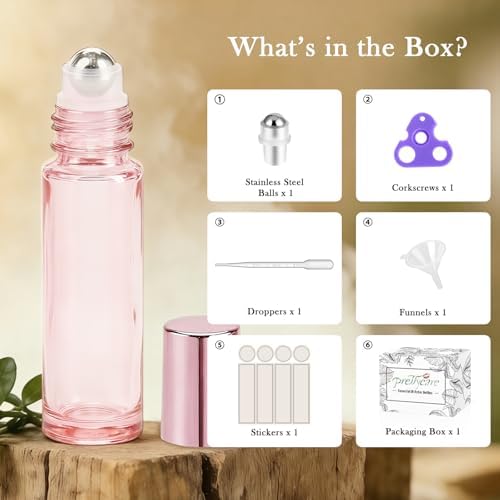 PrettyCare 4 Pack, 10 ml Essential Oil Roller Bottles - Image 2