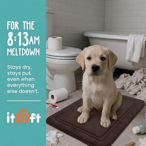 ITSOFT Memory Foam Bath Mat 59x23, Non Slip, Machine Washable, Quick Dry & - Image 2