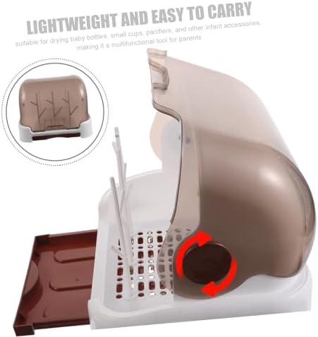 Baby Bottle Drying Rack with Dustproof Cover Compact Space-Saving Design - Image 3